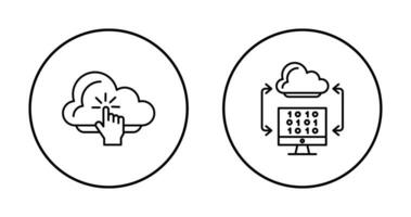 nube informática y nube codificación icono vector