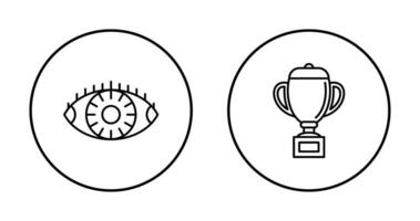 visión y trofeo icono vector