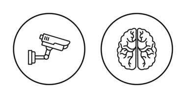 Security Camera and Brain Icon vector