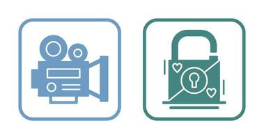 Padlock and Video  Icon vector