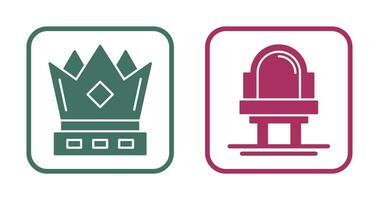 Crown and Mirror Icon vector