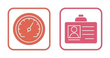 Id Card and Speedometer  Icon vector