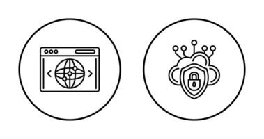 Cloud Security and Website Icon vector