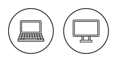 Laptop and Lcd  Icon vector