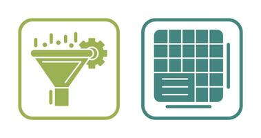 Filtering and Table Data Icon vector