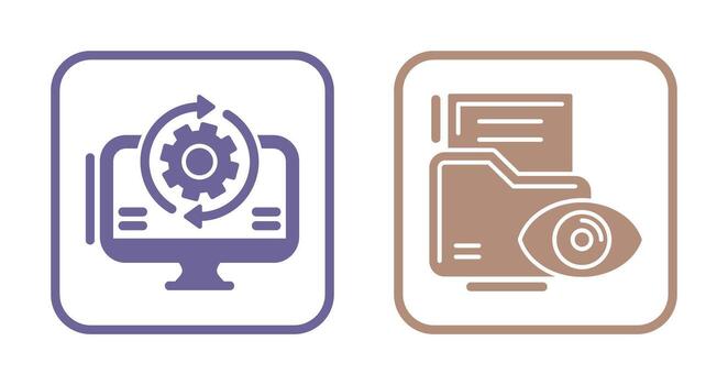 sincronización y datos visualización icono vector