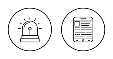 alarma sistema y libro electronico icono vector