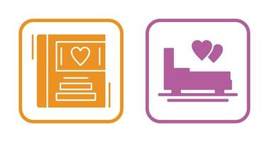 Wedding Album and Honeymoon Icon vector