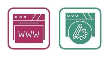 Setting and Web Browser Icon vector