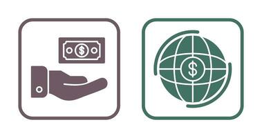 Money and Globe Icon vector