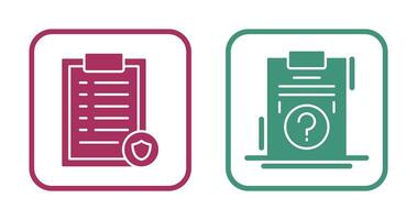 List Protection and Question Icon vector
