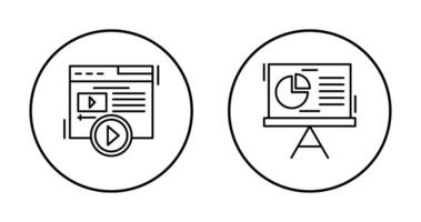 Video Content and Pie Chart Icon vector