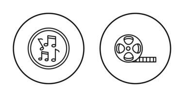 Musical Notes AND Film Reel Icon vector