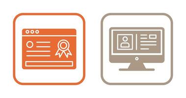 Online Certificate and Profile Icon vector