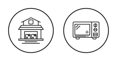 Warehouse and Microwave Icon vector