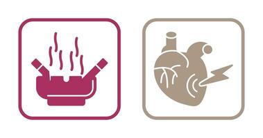 Heart Attack and hashtray Icon vector