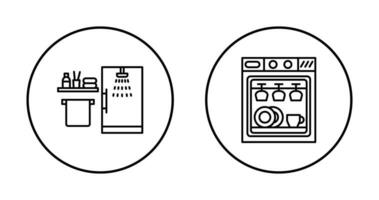 Shower and Dishwasher Icon vector