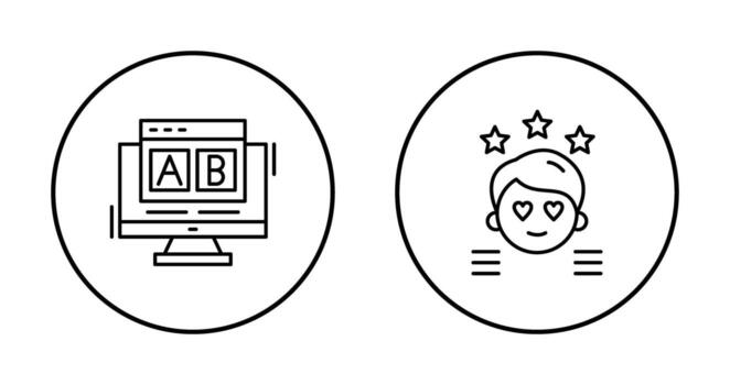 ab pruebas y ux revisión icono vector