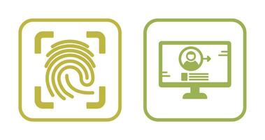 Log and Finger Print Icon vector