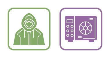 Safe Box and  Hacker Icon vector