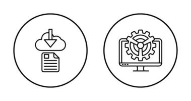 File Download and Monitor Icon vector