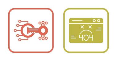 Encryption and 404 Error Icon vector
