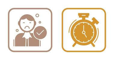 Rejected and Alarm Clock Icon vector
