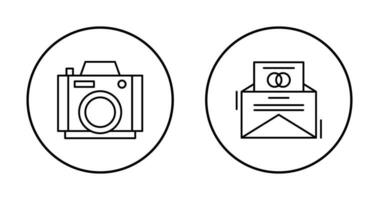 foto cámara y invitación tarjeta icono vector