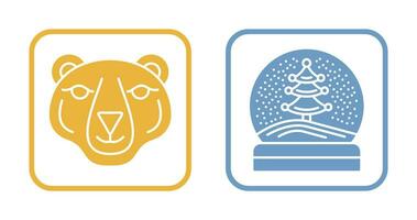 Polar Bear and Snow Globe Icon vector