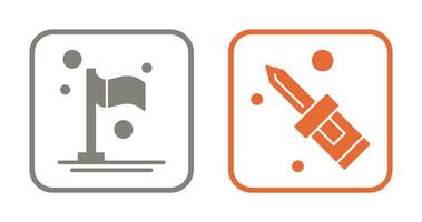 Flag and Screw Driver Icon vector