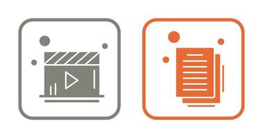 Video Player and Document Icon vector