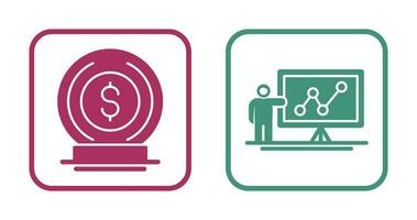 Coin and Presentation Icon vector