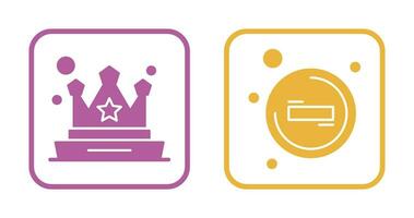 Crown and Remove Icon vector