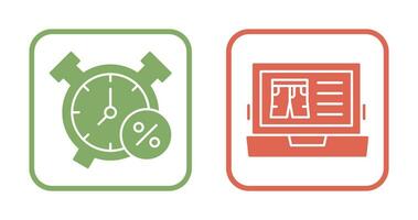 Alarm Clock and Search Icon vector