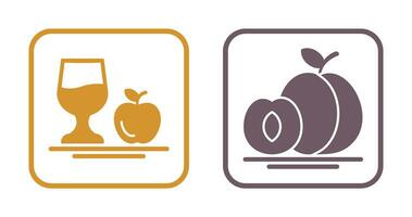 Healthy and Apricot Icon vector