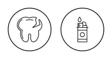 Tooth and Lighter Icon vector