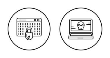 Hacking and Laptop Icon vector
