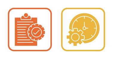Check List and Time Setting Icon vector