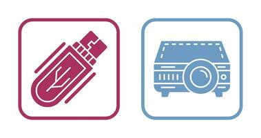 Usb Drive and Projector Icon vector