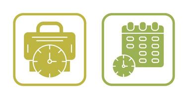 Briefcase and Calender Icon vector