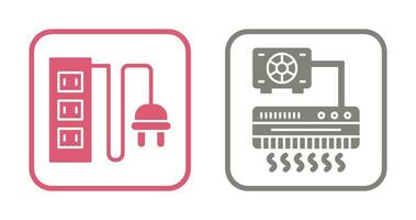 Power Socket and Air Conditioner Icon vector