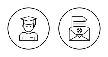 Graduate Student and Rejection Of A Letter Icon vector