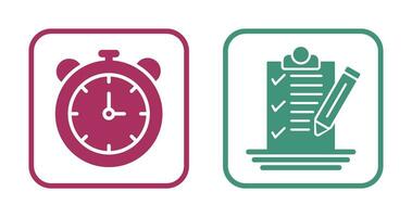 Stopwatch and Check List Icon vector