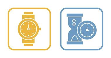 Wrist Watch and Time is Money Icon vector