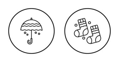 Umbrella and Winter Socks Icon vector