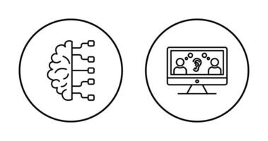 Brain and Listening Icon vector