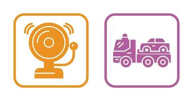 Fire Alarm and Tow Truck Icon vector