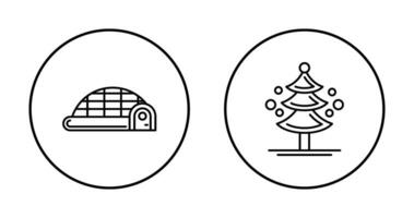 Igloo and Pine Tree Icon vector