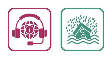 Call Center and Disaster Icon vector