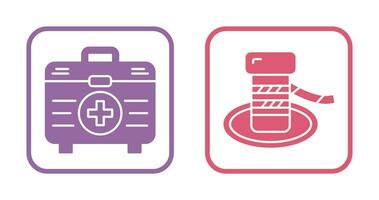 First Aid Kit and Bollard Icon vector